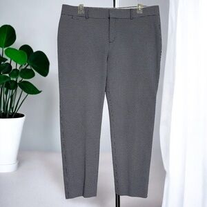 Crown & Ivy Women's Navy Blue Patterned Ankle Dress Pants 14 Petite